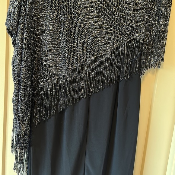 Navy Bodycon with Attached Sparkly Overlay - Picture 4 of 4